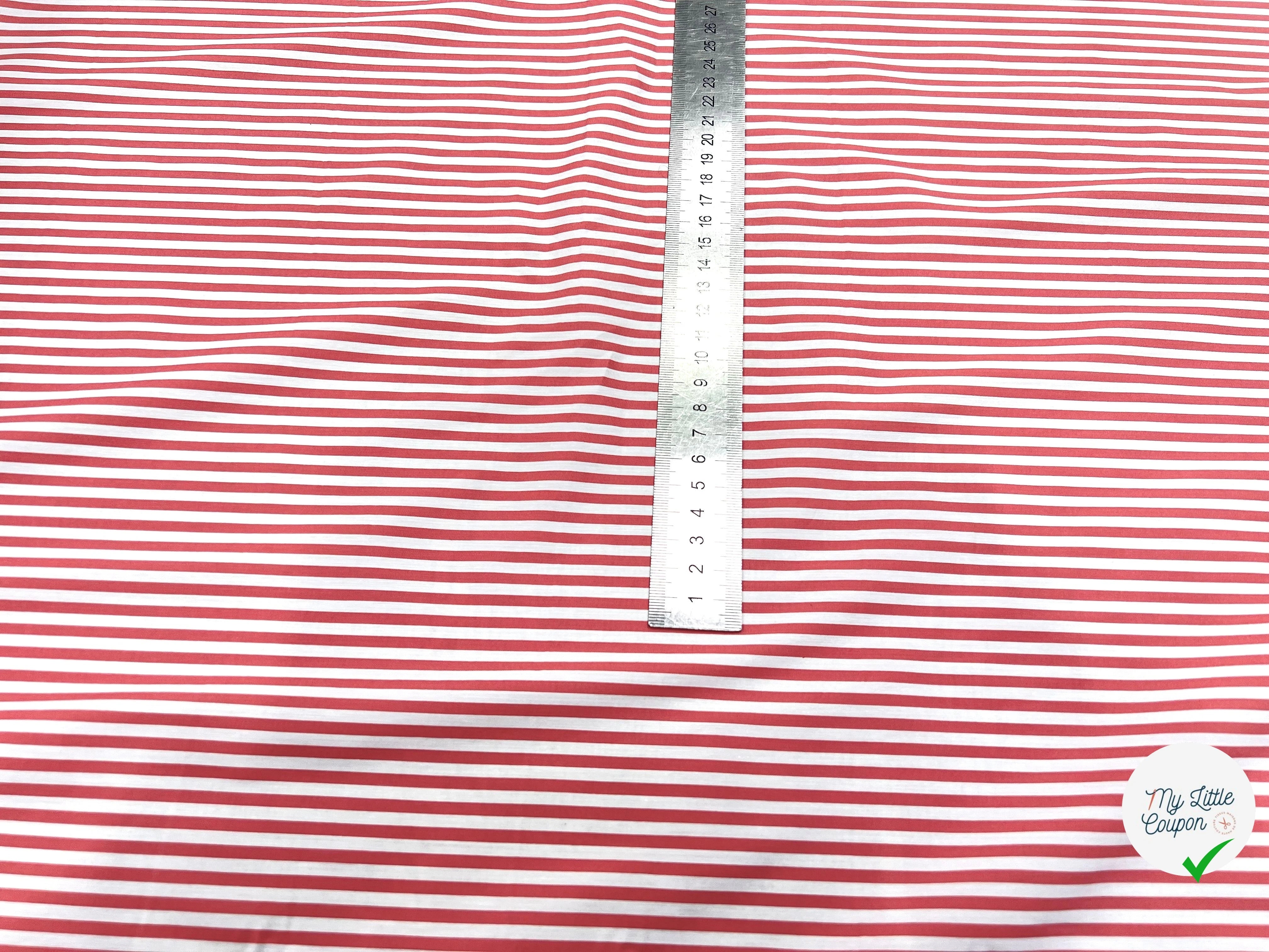 POPELINE DE COTON FLUIDE STRETCH À RAYURES INCARNADIN - My Little Coupon