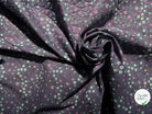 POPELINE DE COTON FOND BLEU GRIS FLEURS BORDEAUX - My Little Coupon