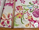 POPELINE DE COTON FOND ÉCRU GROSSE FLEURES MULTICOLORES - My Little Coupon