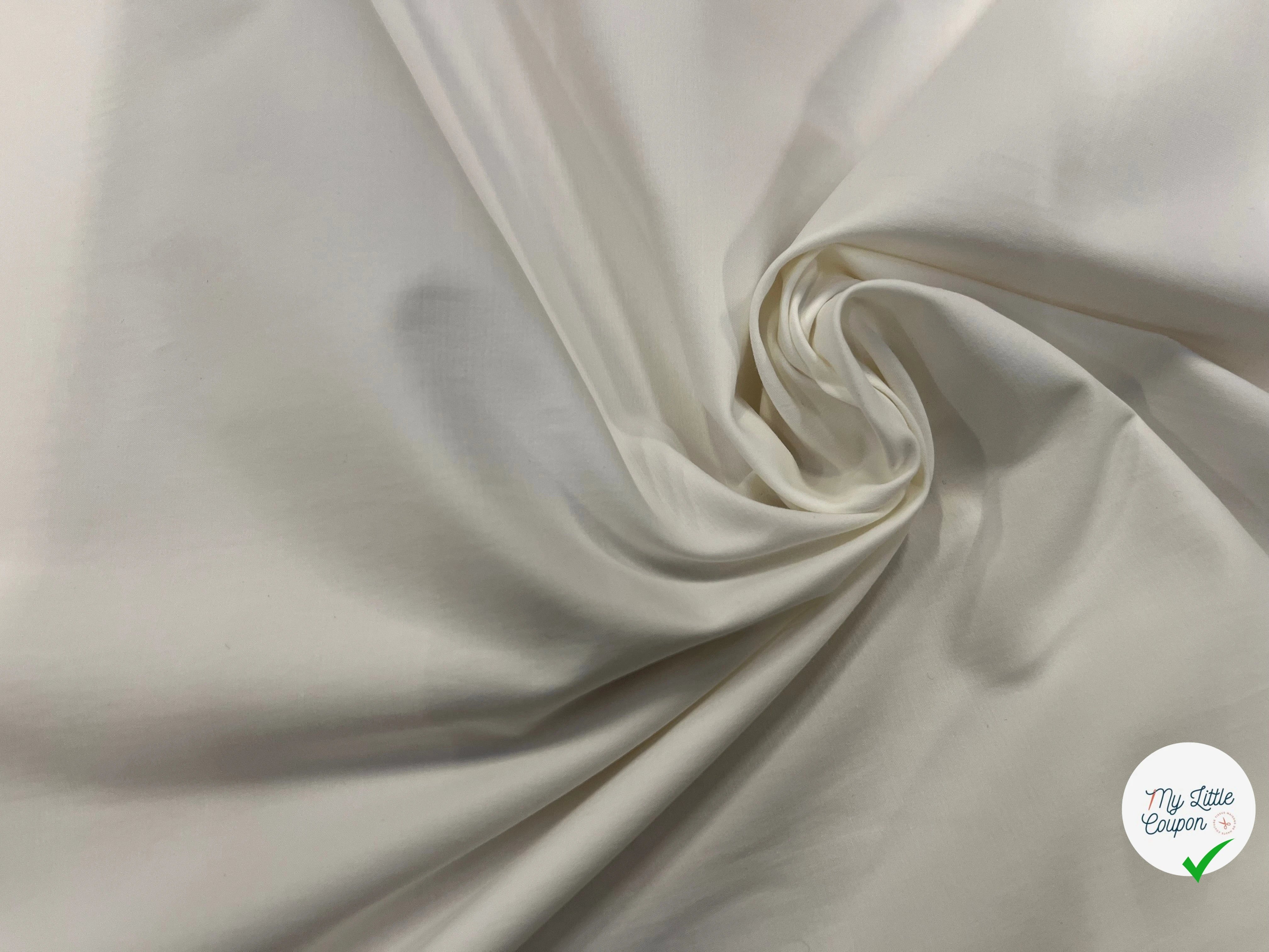 POPELINE DE COTON FROIDE ET LISSE BLANCHE 135CM - My Little Coupon