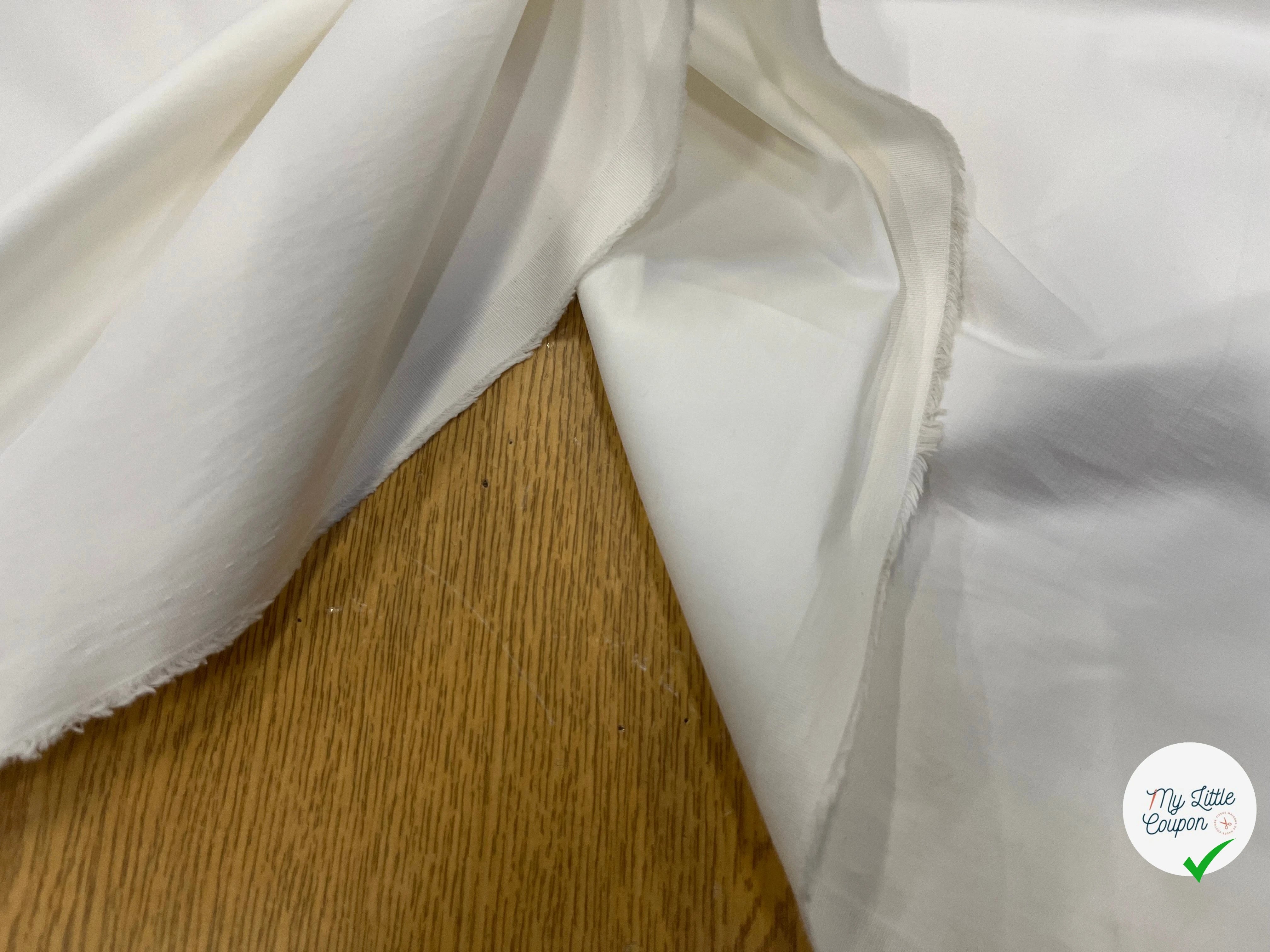 POPELINE DE COTON FROIDE ET LISSE BLANCHE 135CM - My Little Coupon