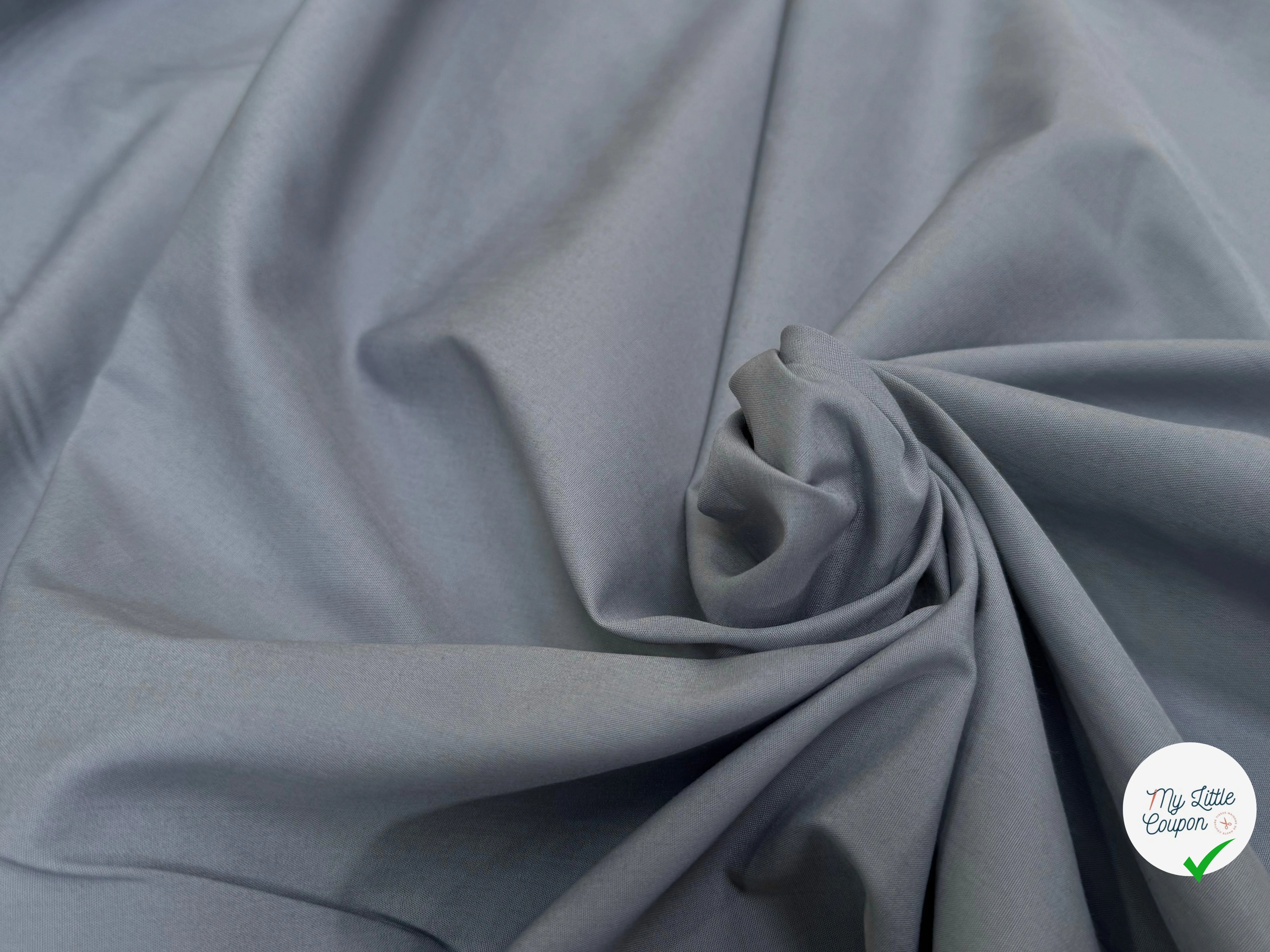 POPELINE DE COTON GRISE COUTURE MADE IN FRANCE - My Little Coupon