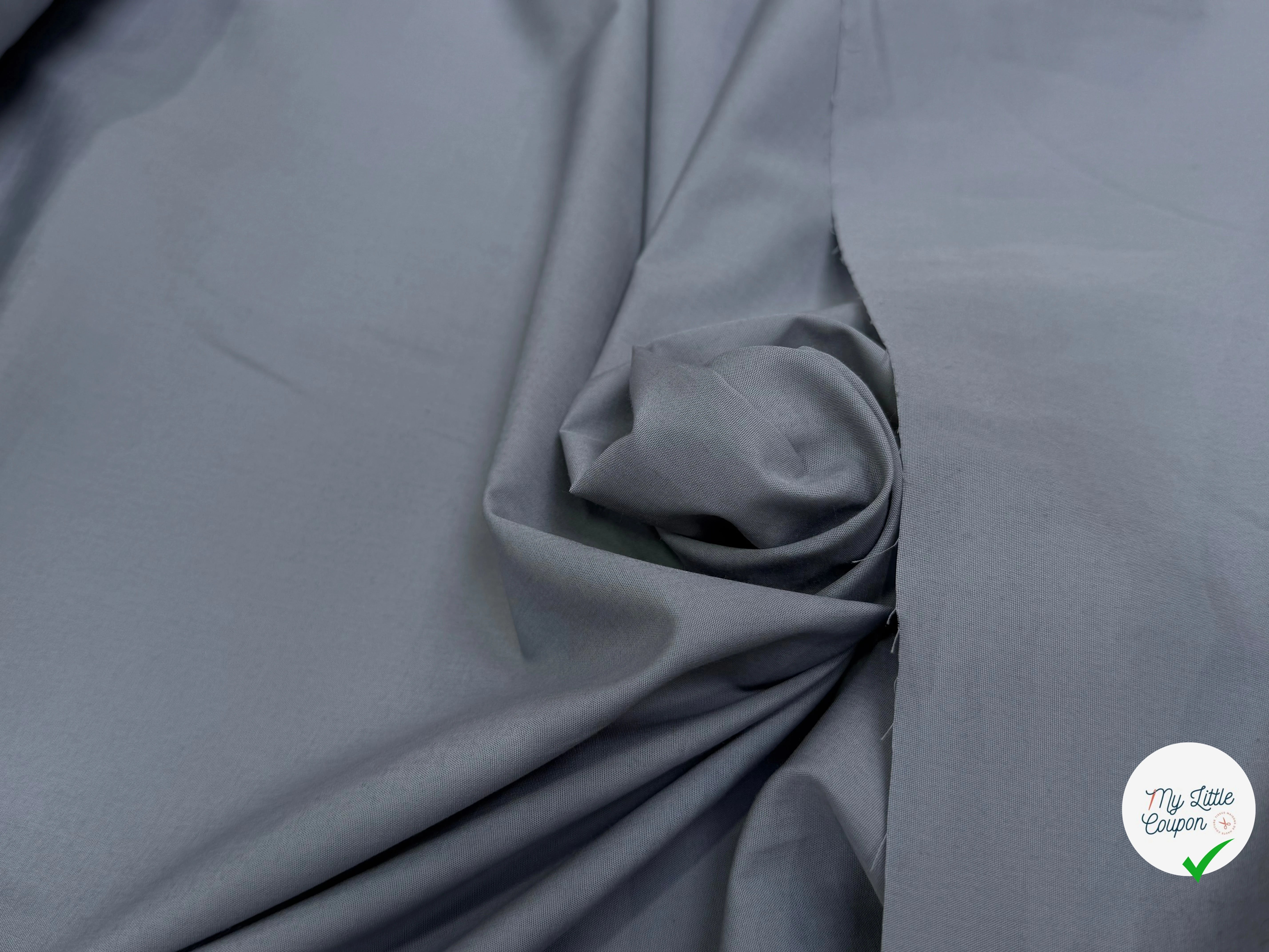 POPELINE DE COTON GRISE COUTURE MADE IN FRANCE - My Little Coupon