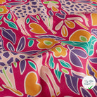 POPELINE DE COTON IMPRIMÉ GIRAFES ROSE - My Little Coupon