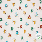 POPELINE DE COTON IMPRIMÉ LETTRES BLANC CASSÉ - My Little Coupon