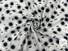 POPELINE DE COTON IMPRIMÉ SWEET MARGUERITE NOIR - My Little Coupon - tissu - coudre