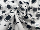 POPELINE DE COTON IMPRIMÉ SWEET MARGUERITE NOIR - My Little Coupon - tissu - coudre