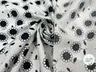 POPELINE DE COTON IMPRIMÉ SWEET MARGUERITE NOIR - My Little Coupon - tissu - coudre
