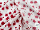 POPELINE DE COTON IMPRIMÉ SWEET MARGUERITE ROUGE - My Little Coupon - tissu - coudre