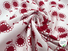 POPELINE DE COTON IMPRIMÉ SWEET MARGUERITE ROUGE - My Little Coupon - tissu - coudre