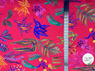 POPELINE DE COTON IMPRIMÉE EDEN COLORÉ FOND ROUGE FUCHSIA - My Little Coupon - tissu - coudre
