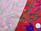 POPELINE DE COTON IMPRIMÉE EDEN COLORÉ FOND ROUGE FUCHSIA - My Little Coupon - tissu - coudre
