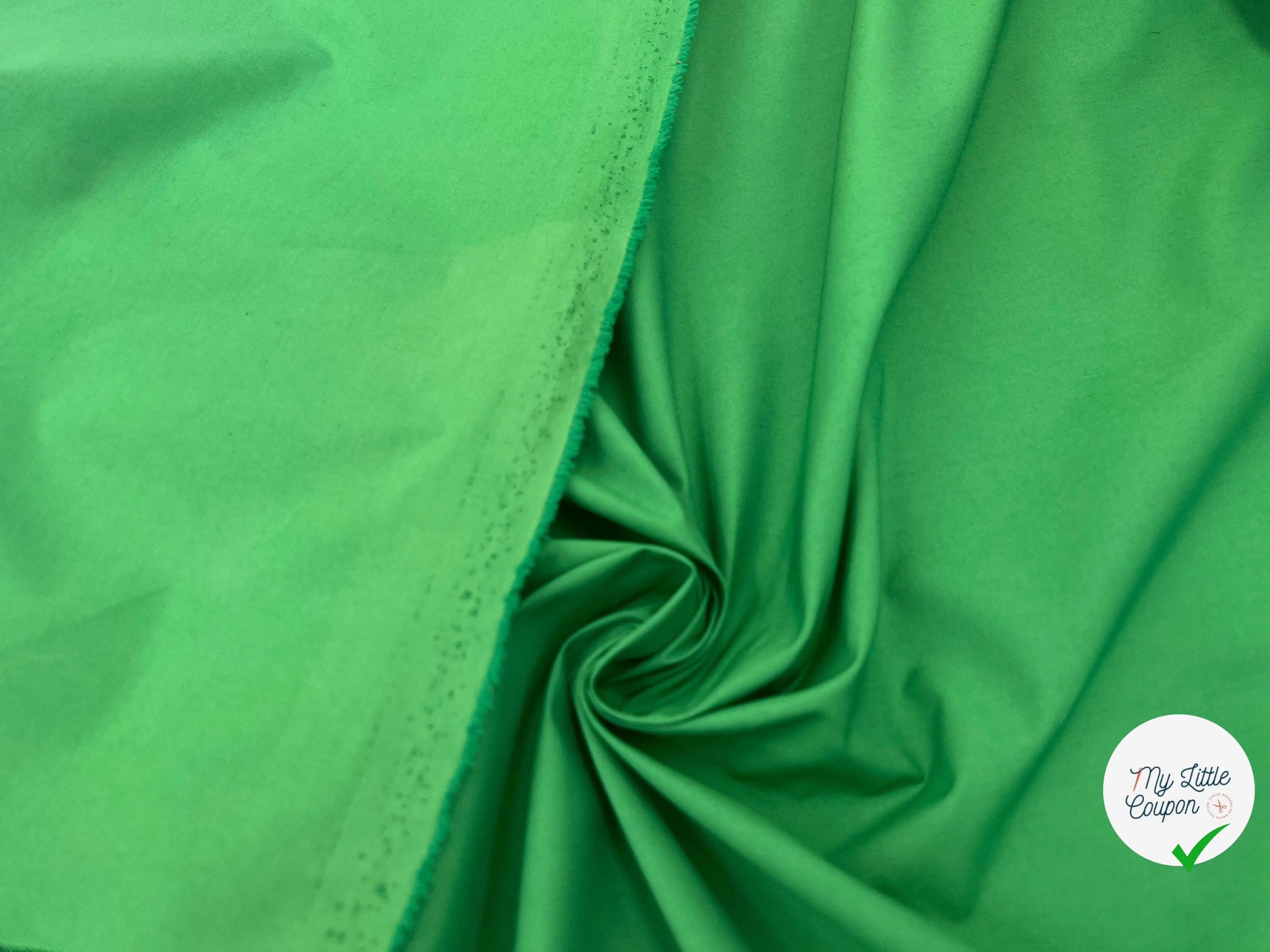 POPELINE DE COTON JAPAN VERT PRÉS MSO