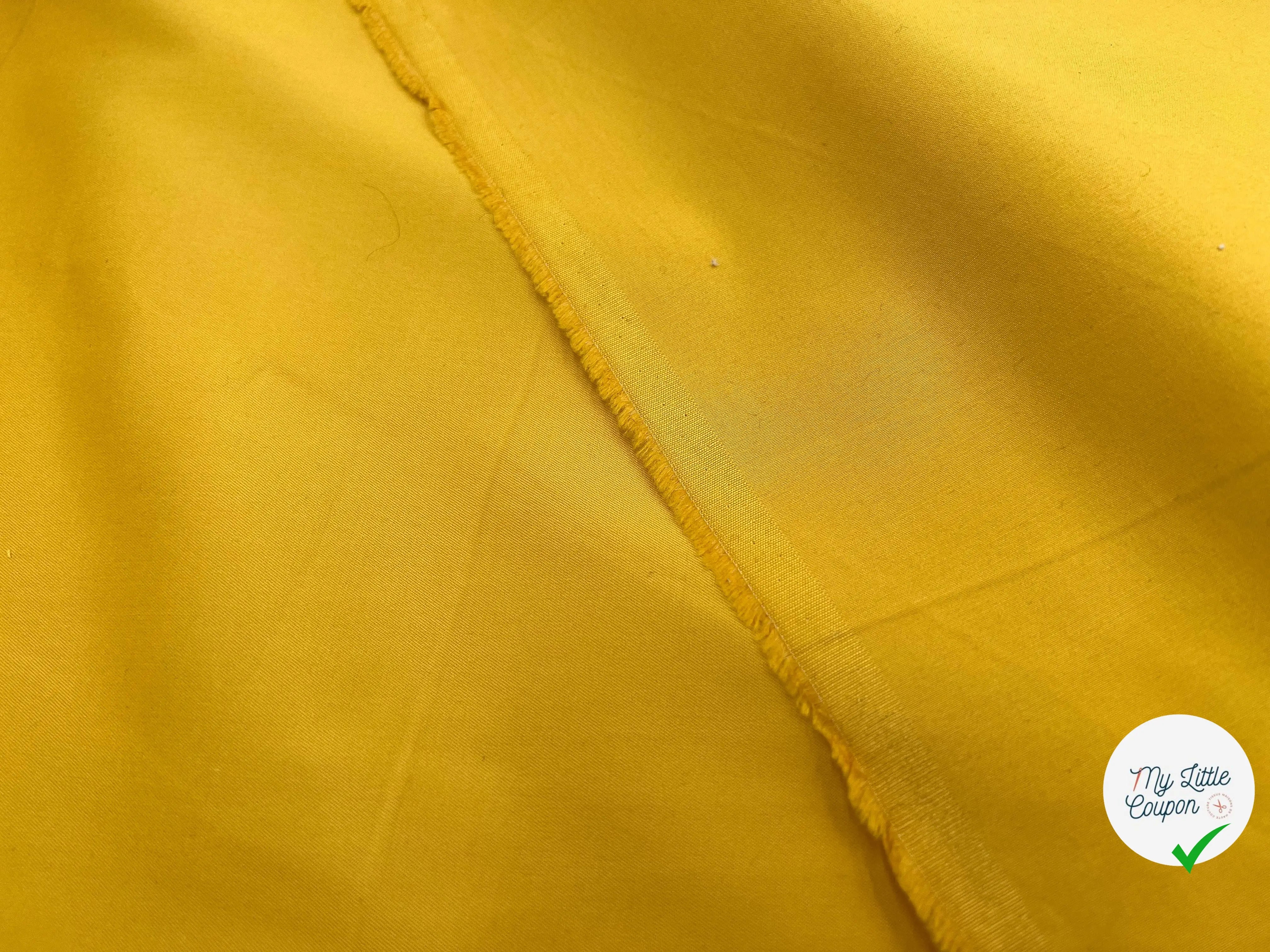 POPELINE DE COTON JAUNE MOUTARDE STRETCH - My Little Coupon - tissu - coudre