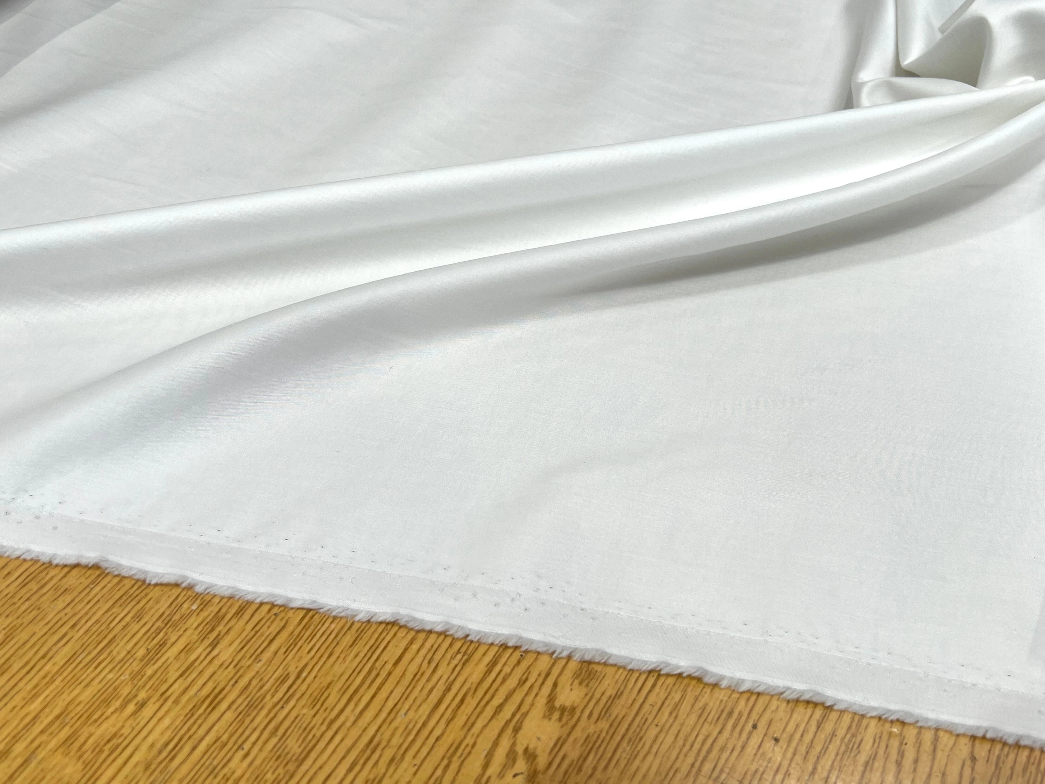 POPELINE DE COTON LISSE LÉGÈREMENT SATINÉ BLANCHE 140CM - My Little Coupon