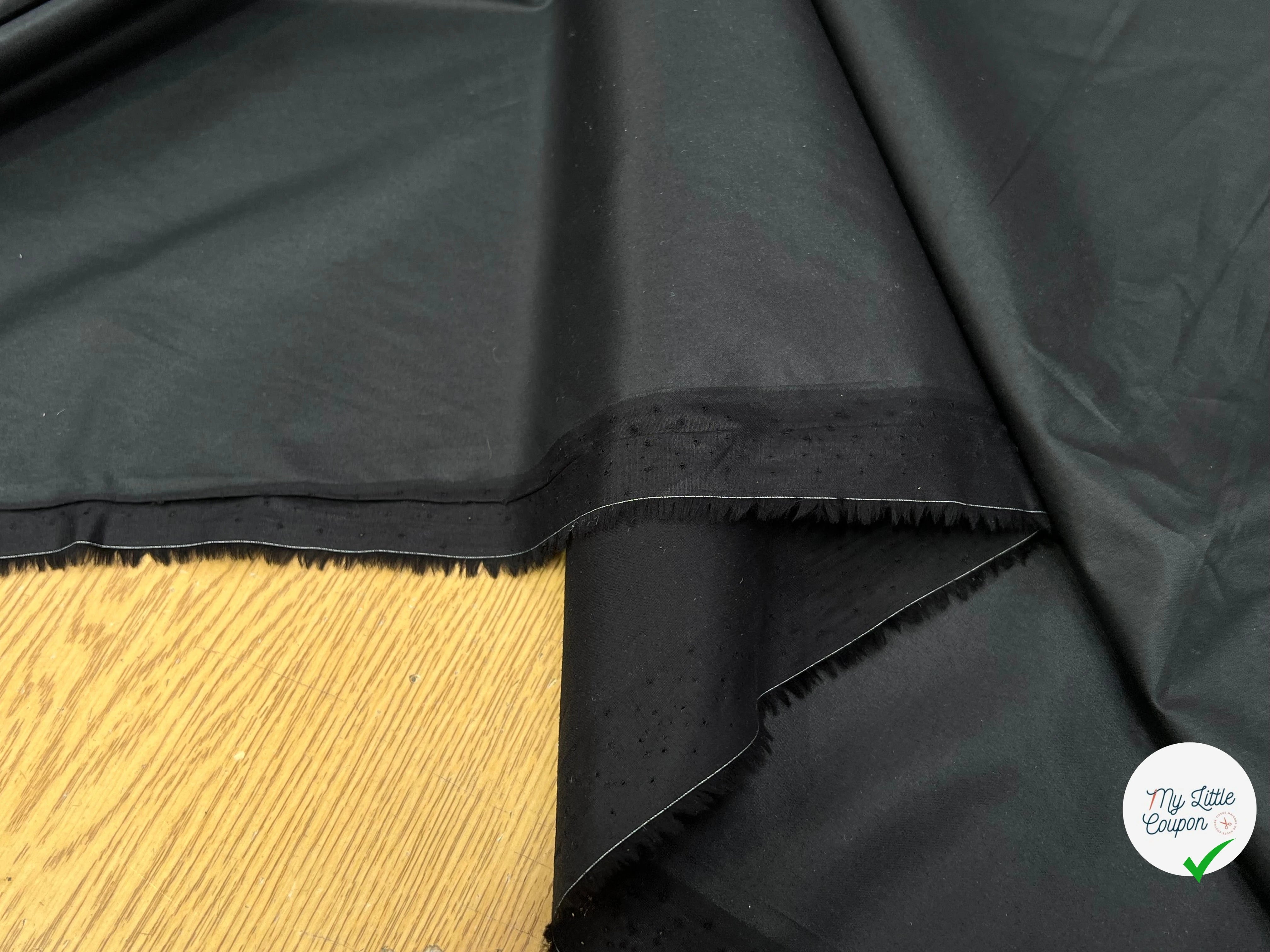 POPELINE DE COTON LISSE LÉGÈREMENT SATINÉ DOUBLE FACE NOIR 100% COTON - My Little Coupon