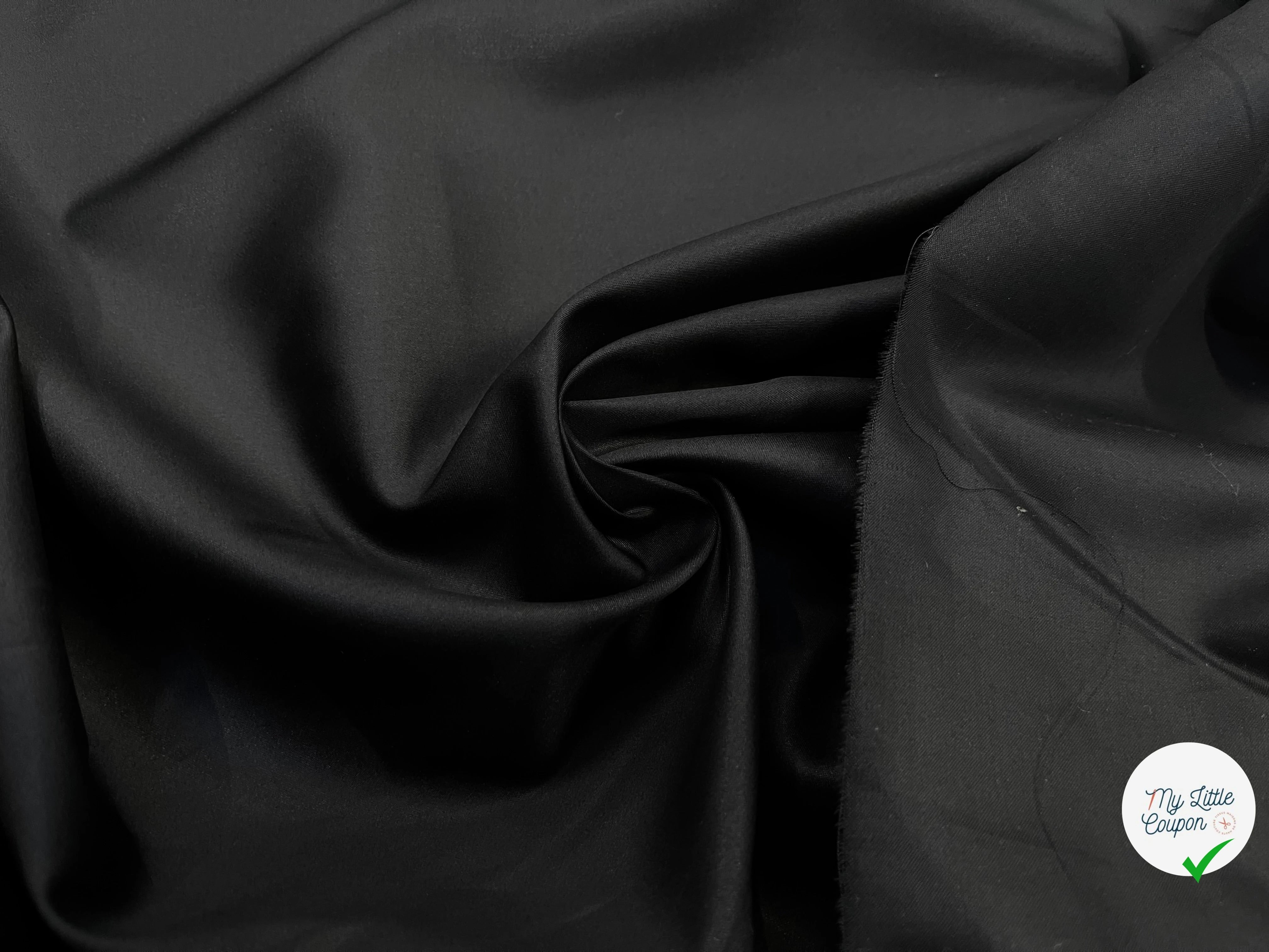 POPELINE DE COTON LISSE NOIR 152CM - My Little Coupon