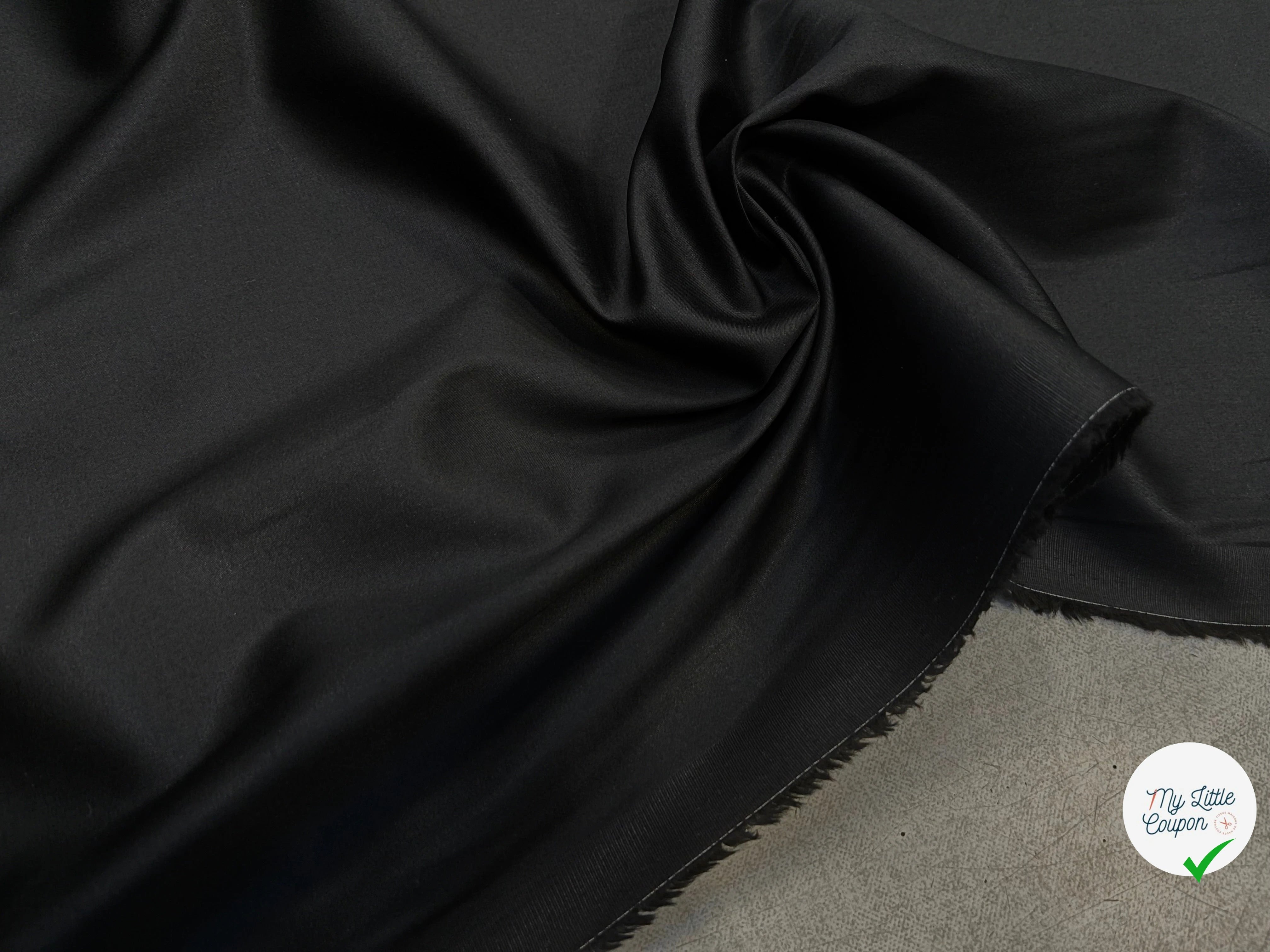 POPELINE DE COTON LISSE NOIR 152CM - My Little Coupon