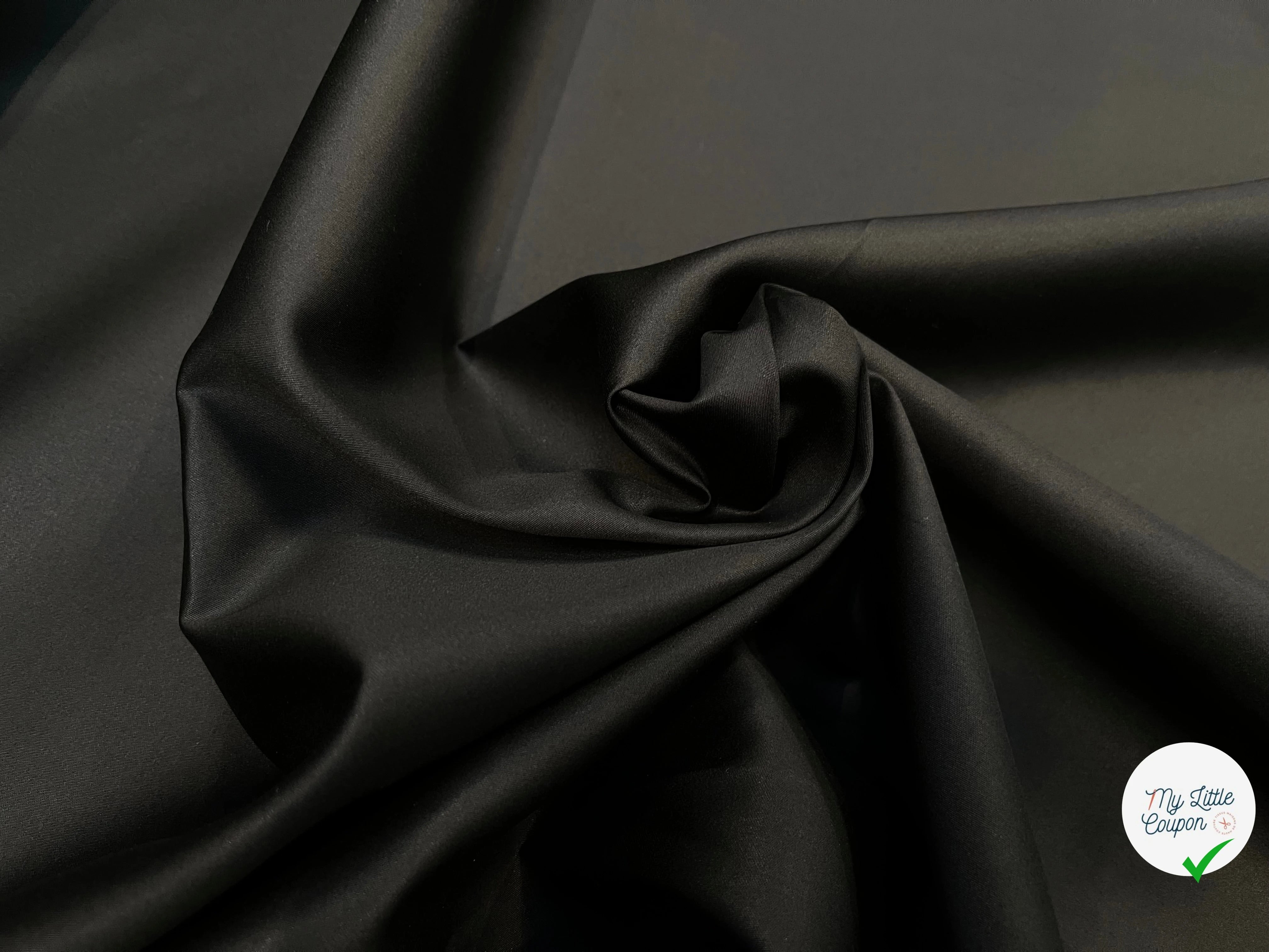 POPELINE DE COTON LISSE NOIR 152CM - My Little Coupon