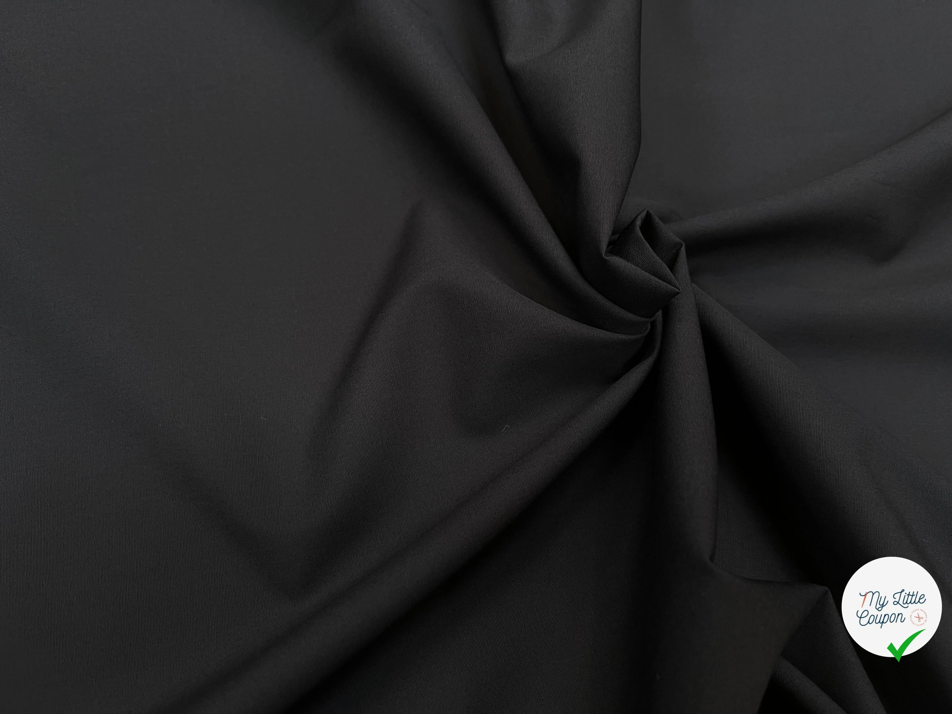 POPELINE DE COTON LISSE NOIR EFFET ROSÉ 150CM - My Little Coupon