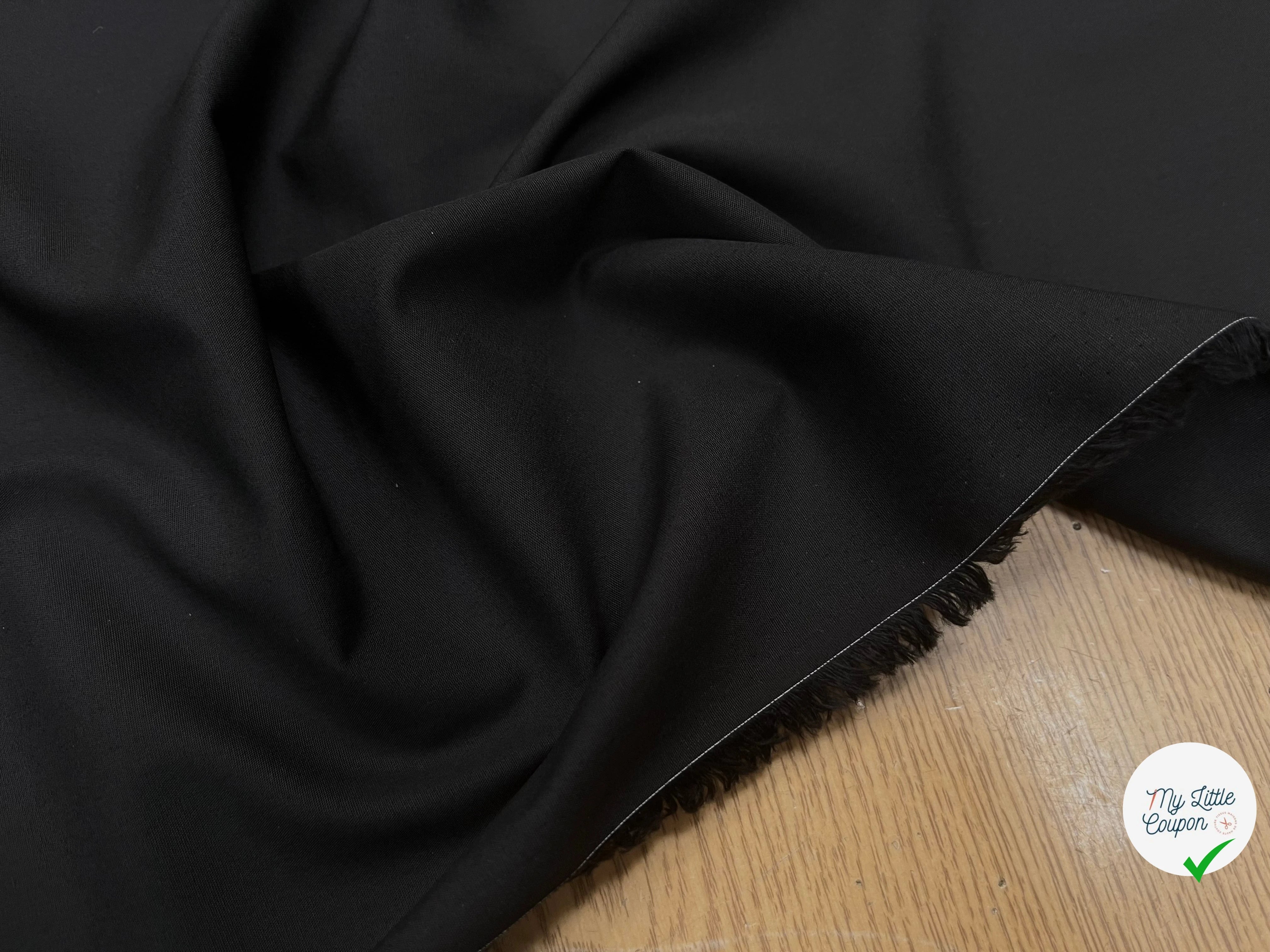POPELINE DE COTON LISSE NOIR EFFET ROSÉ 150CM - My Little Coupon