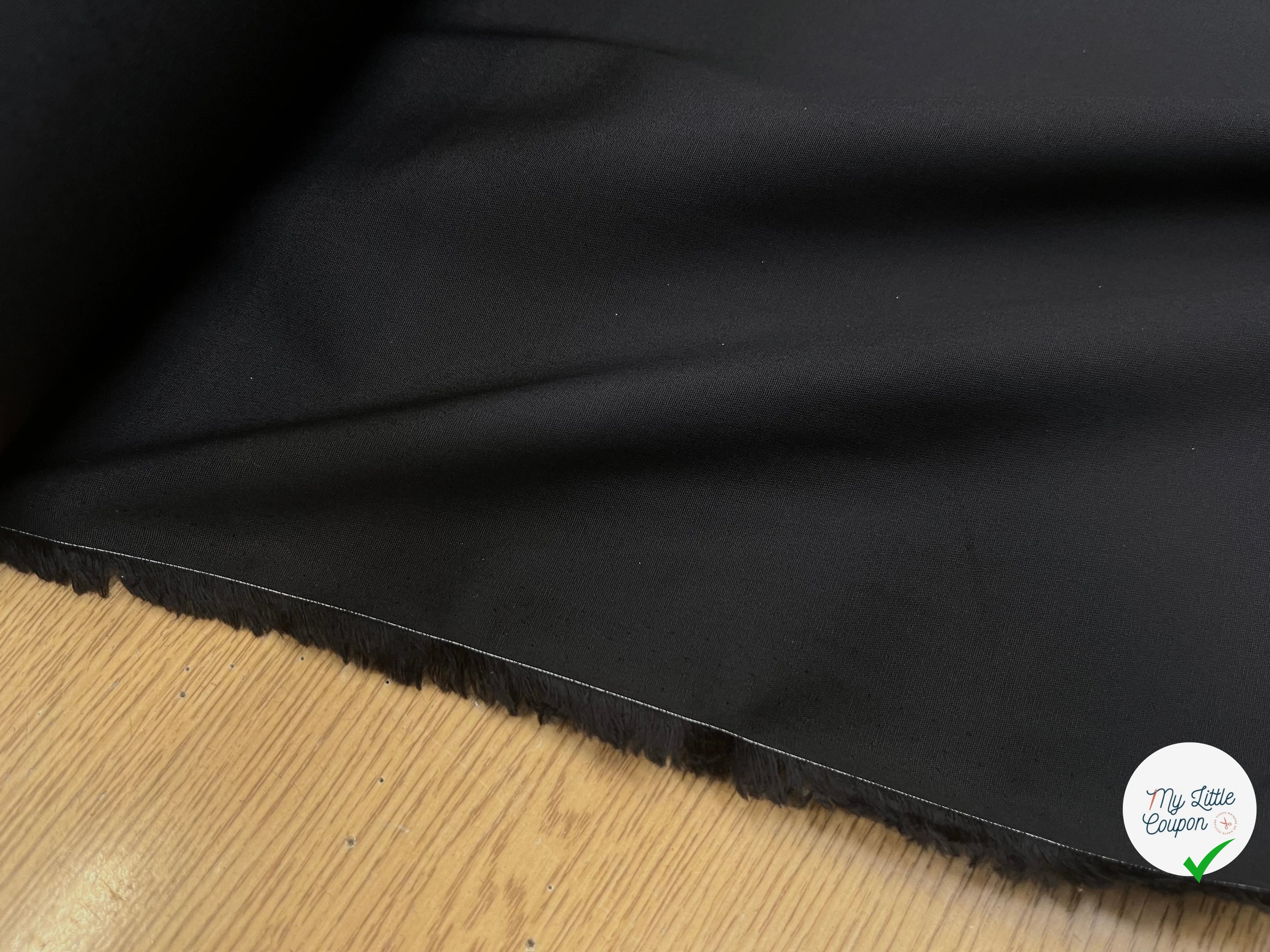 POPELINE DE COTON LISSE NOIR EFFET ROSÉ 150CM - My Little Coupon