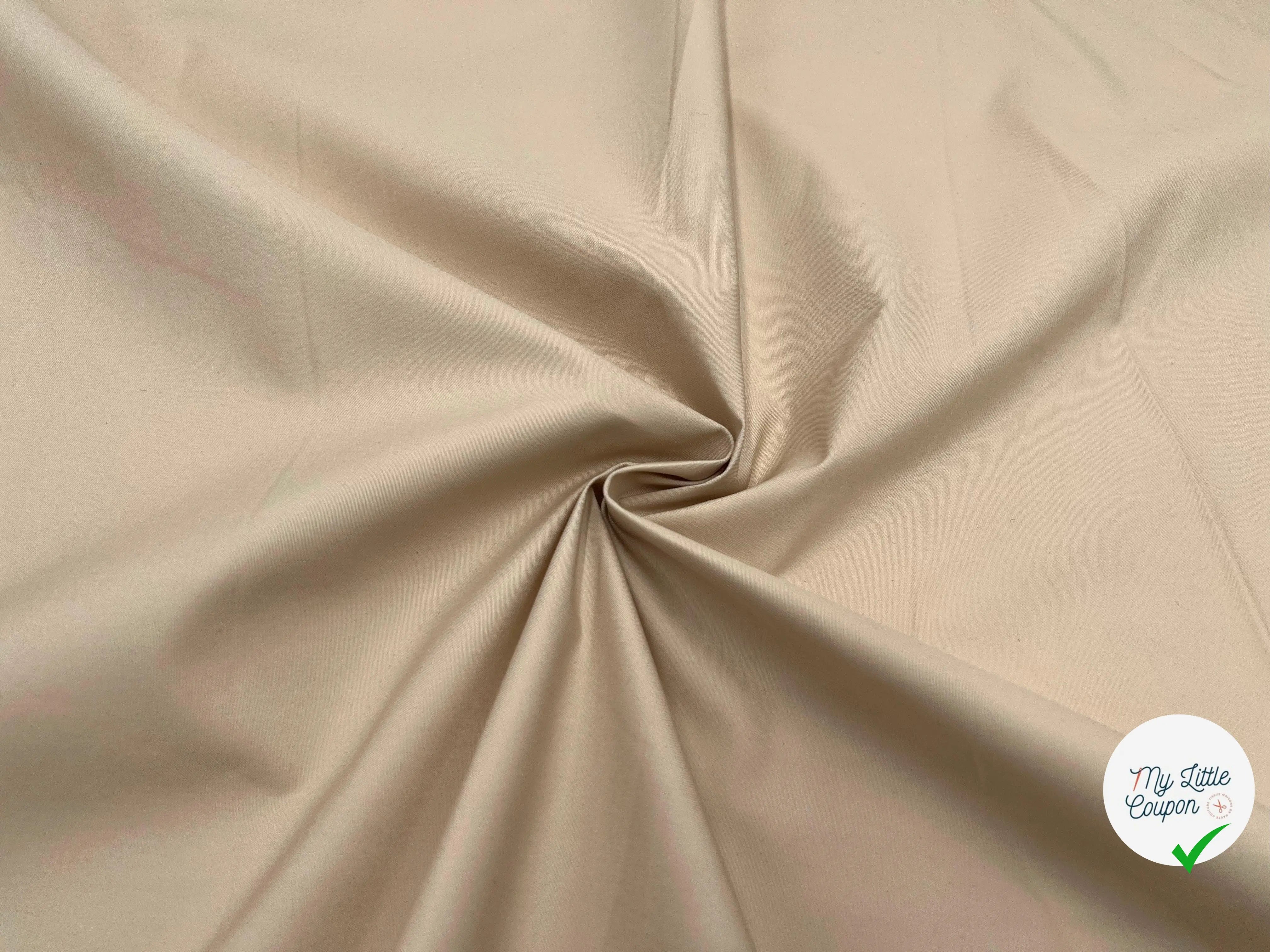 POPELINE DE COTON LOURDE BEIGE SABLE - My Little Coupon - tissu - coudre