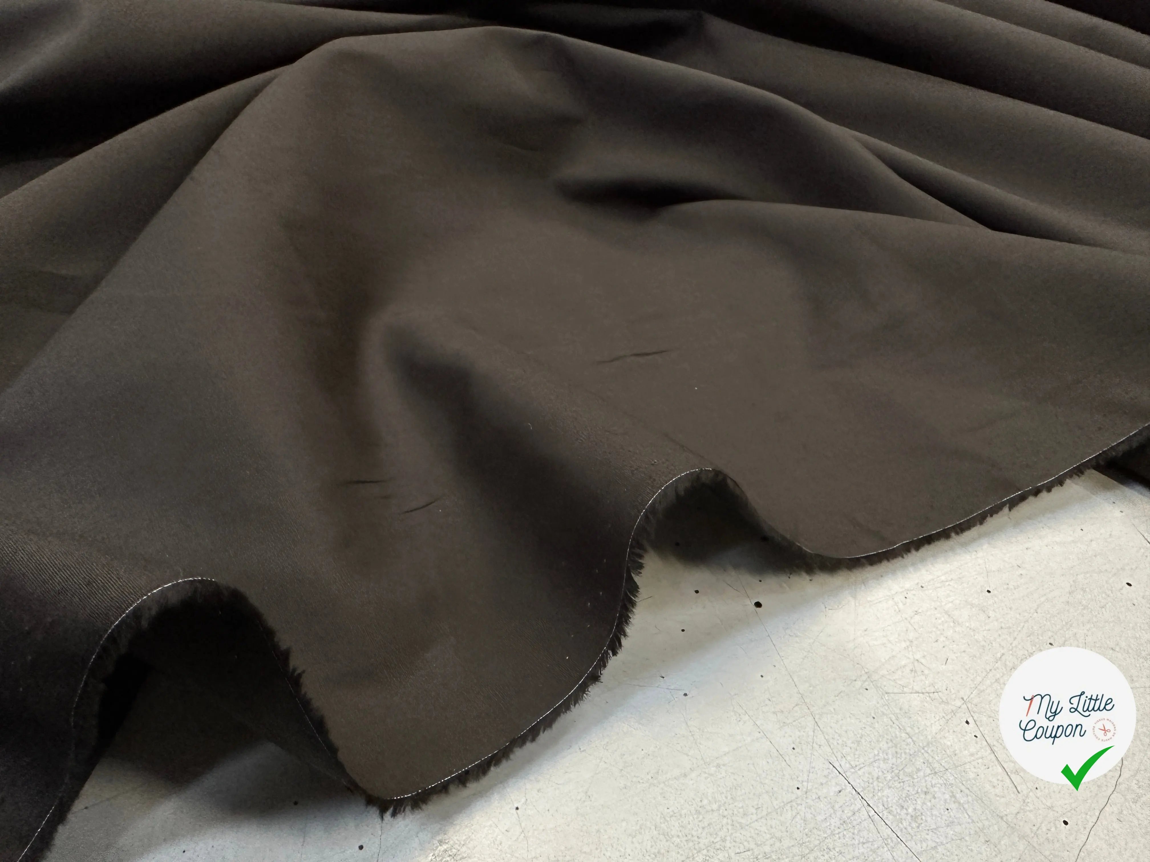 POPELINE DE COTON MARRON FONCÉ - My Little Coupon