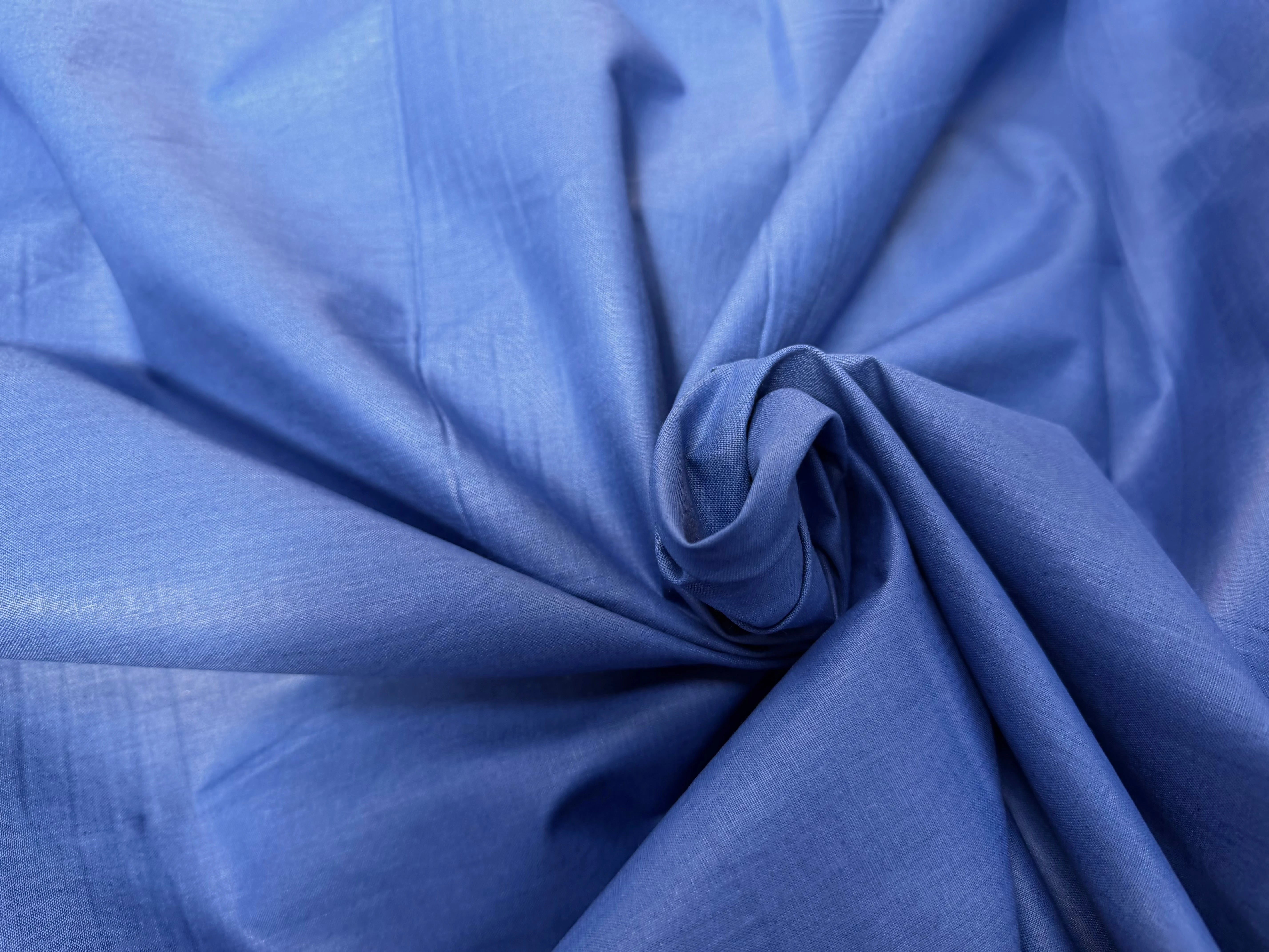 POPELINE DE COTON MERCERISÉ DOUBLE LAIZE BLEU - My Little Coupon