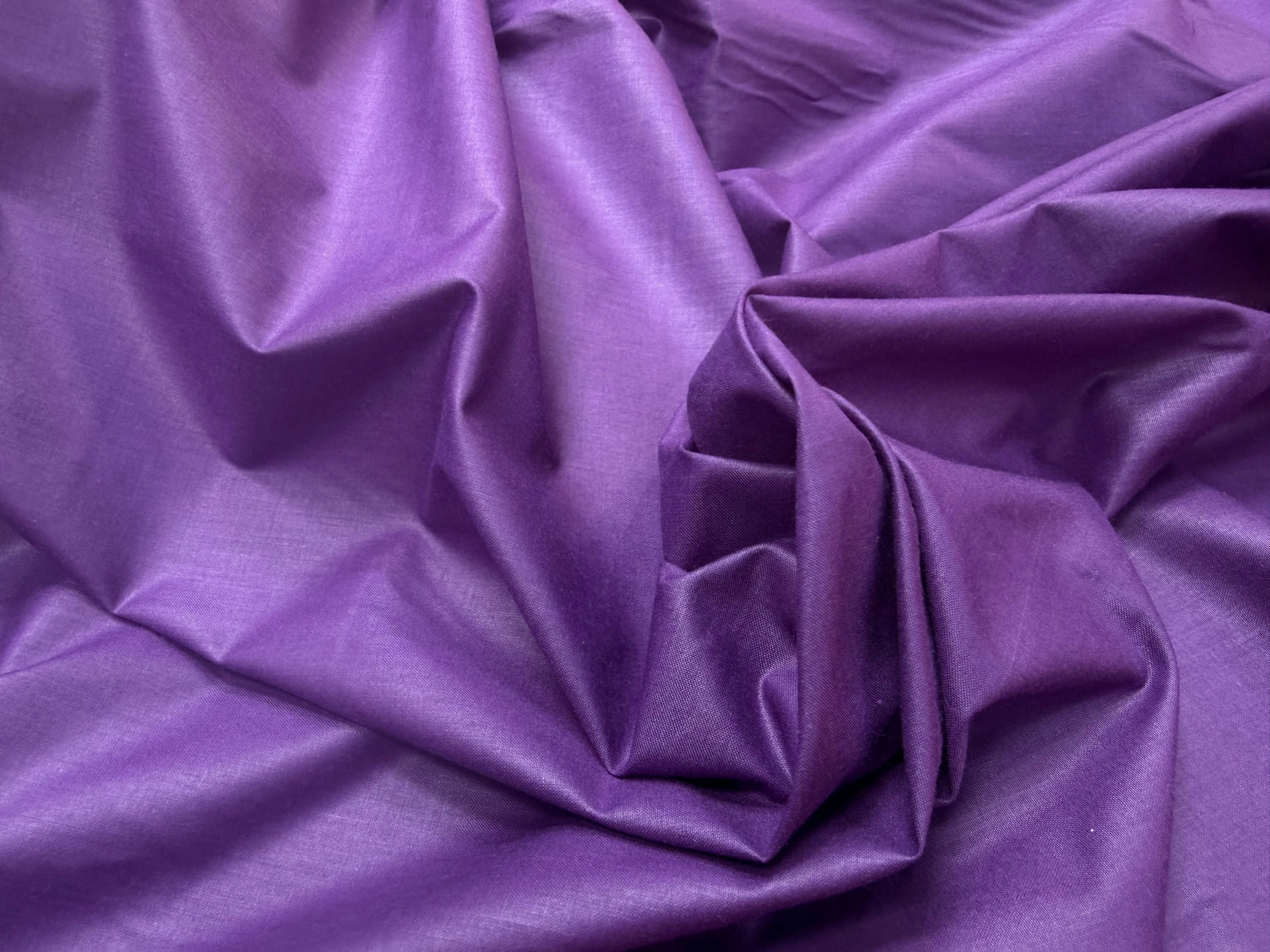POPELINE DE COTON MERCERISE DOUBLE LAIZE VIOLET - My Little Coupon