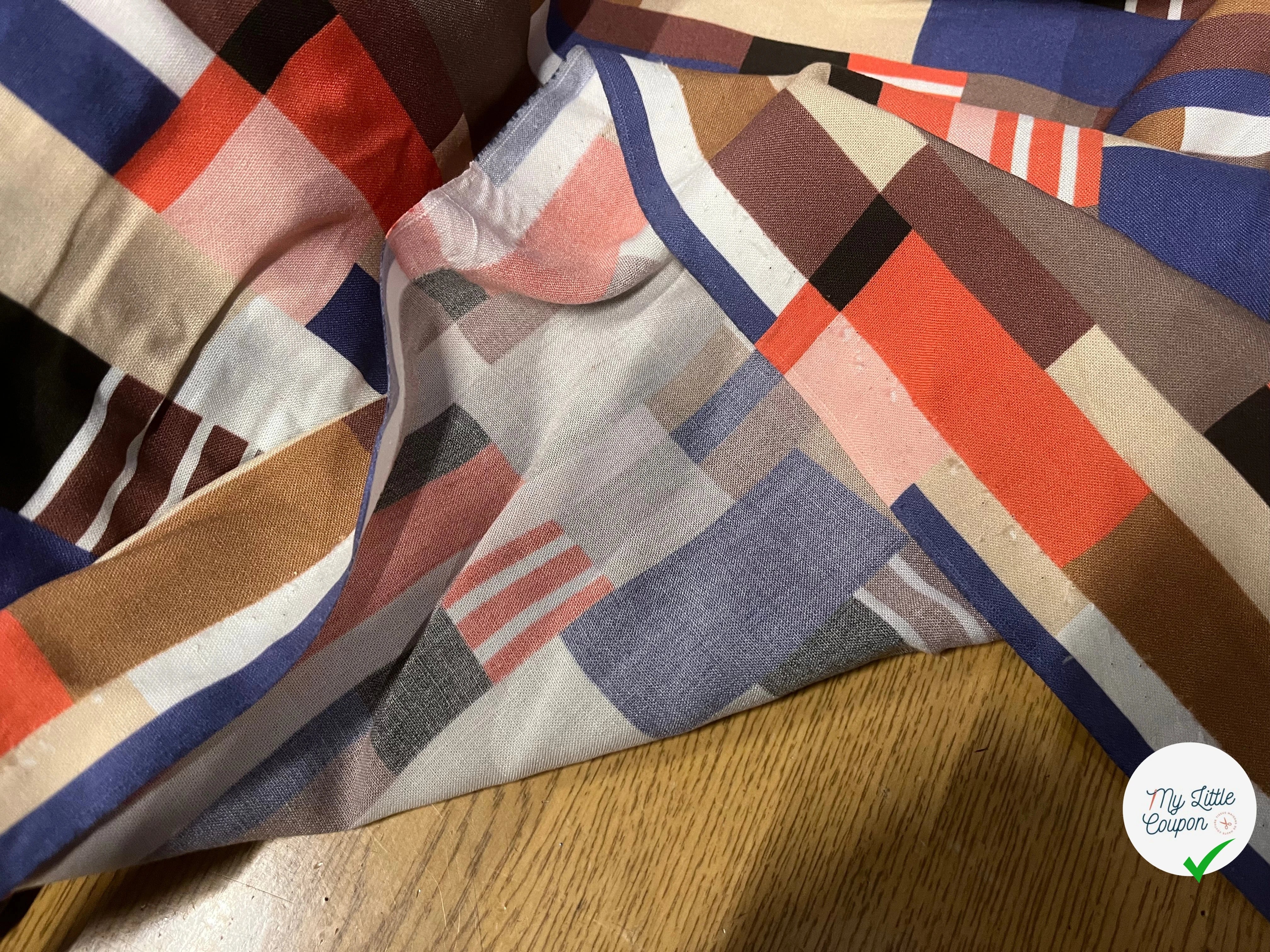 POPELINE DE COTON MOTIF TETRIS COTONNADE - My Little Coupon