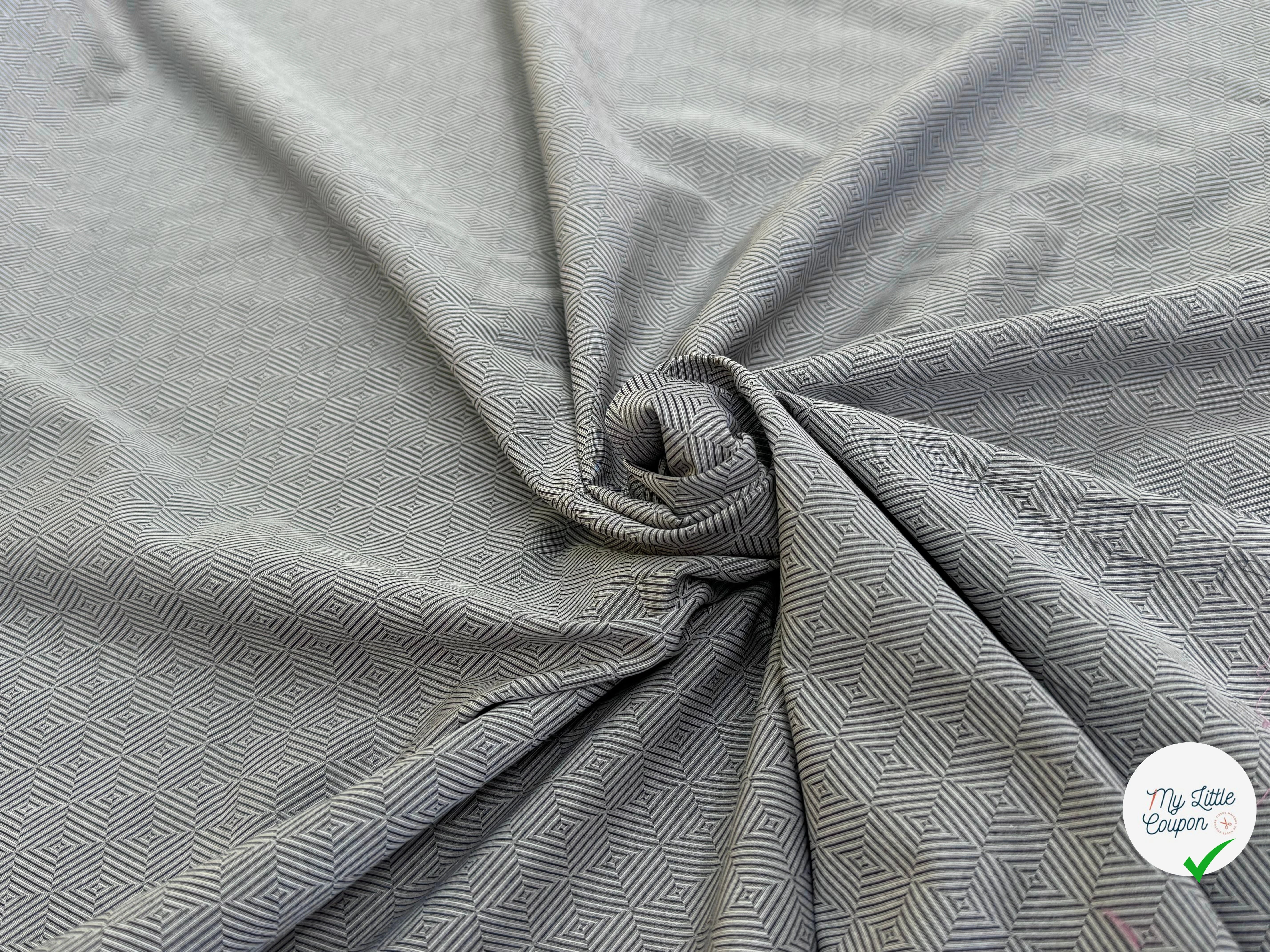 POPELINE DE COTON MOTIFS GÉOMETRIQUES GRIS - My Little Coupon