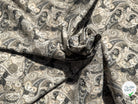 POPELINE DE COTON MOTIFS PAISLEY TENDANCE GRIS - My Little Coupon