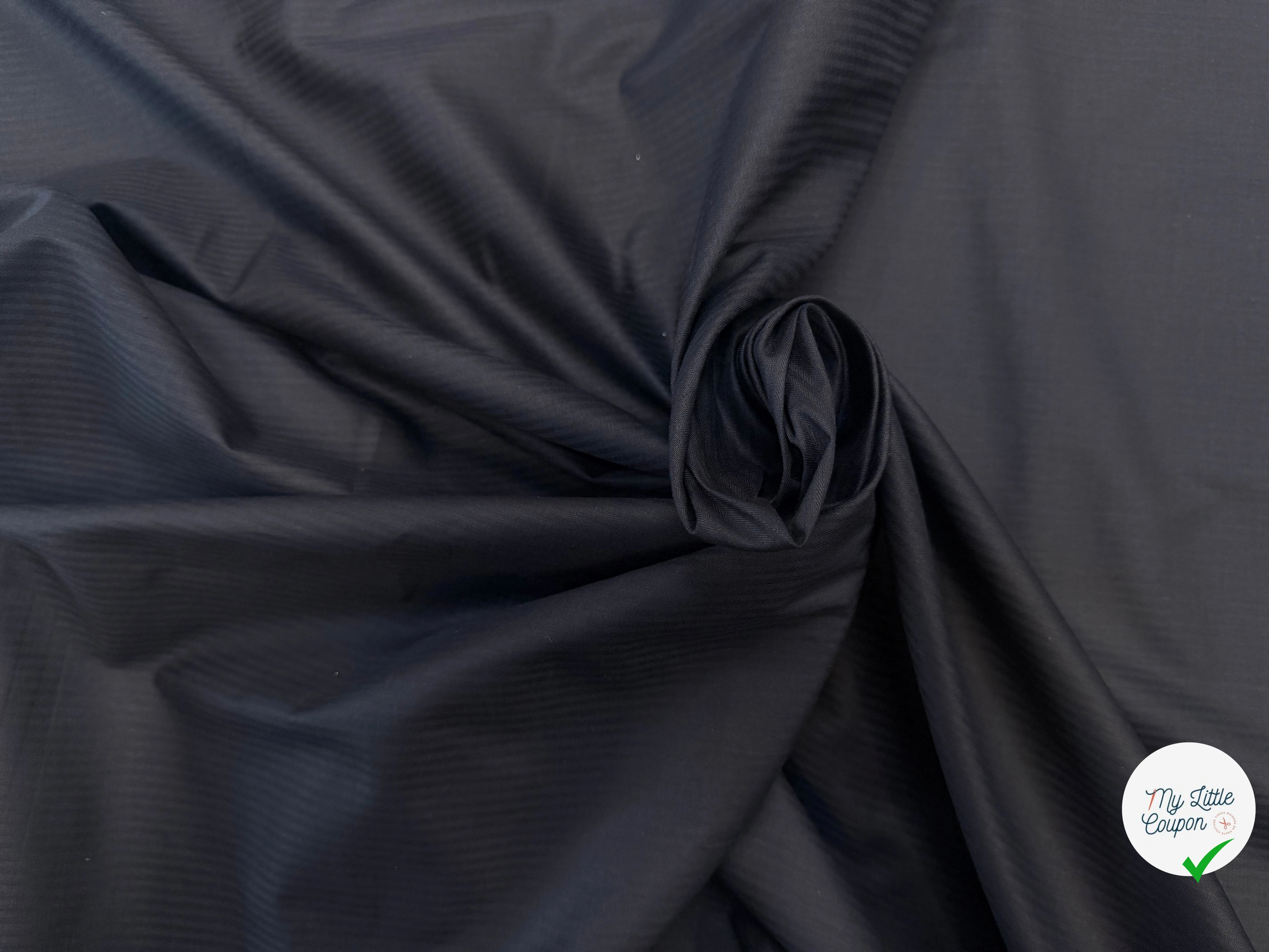 POPELINE DE COTON NAVY À RAYURES CHIC - My Little Coupon