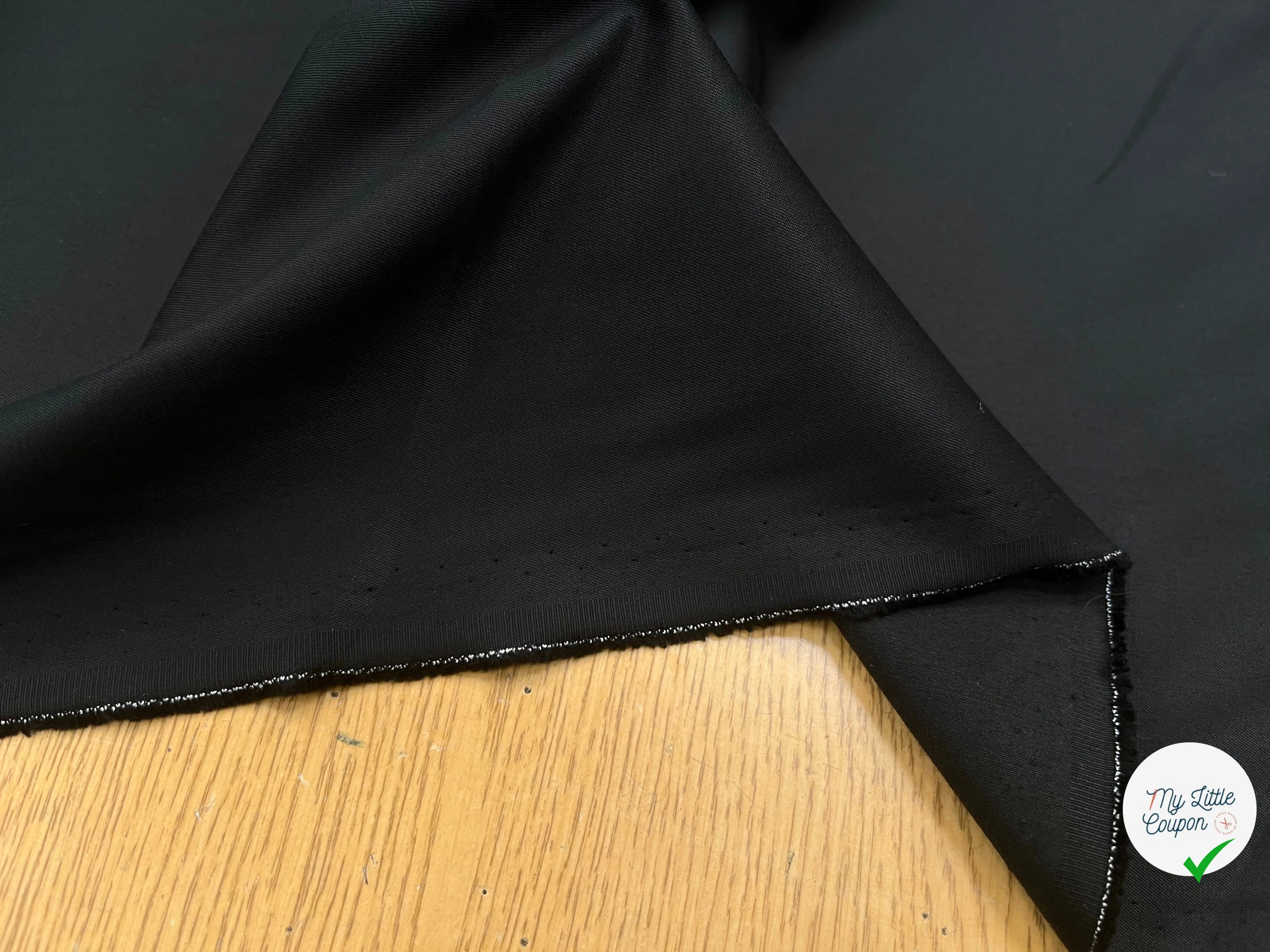POPELINE DE COTON NOIR LEGEREMENT SATINÉ 150CM 100% COTON - My Little Coupon