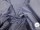 POPELINE DE COTON OEKOTEX RAYURES BLEU SUR BLEU - My Little Coupon