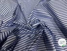 POPELINE DE COTON OEKOTEX RAYURES BLEU SUR BLEU - My Little Coupon