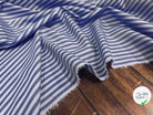 POPELINE DE COTON OEKOTEX RAYURES BLEU SUR BLEU - My Little Coupon