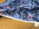 POPELINE DE COTON PAISLEY BLEU - My Little Coupon
