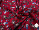 POPELINE DE COTON PAISLEY ROUGE - My Little Coupon