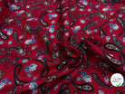 POPELINE DE COTON PAISLEY ROUGE - My Little Coupon