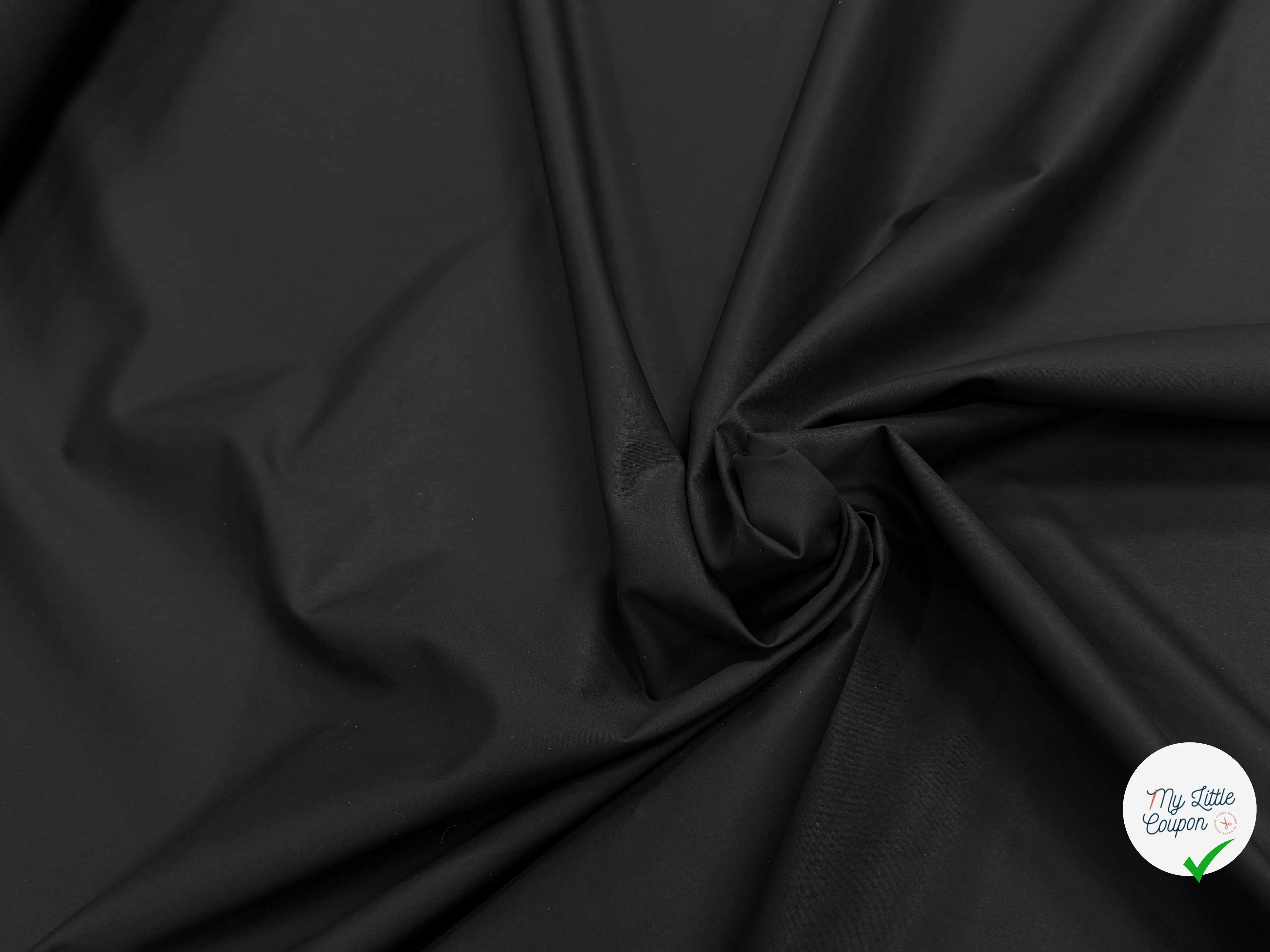 POPELINE DE COTON QUALITÉ COUTURE NOIR 100% COTON - My Little Coupon