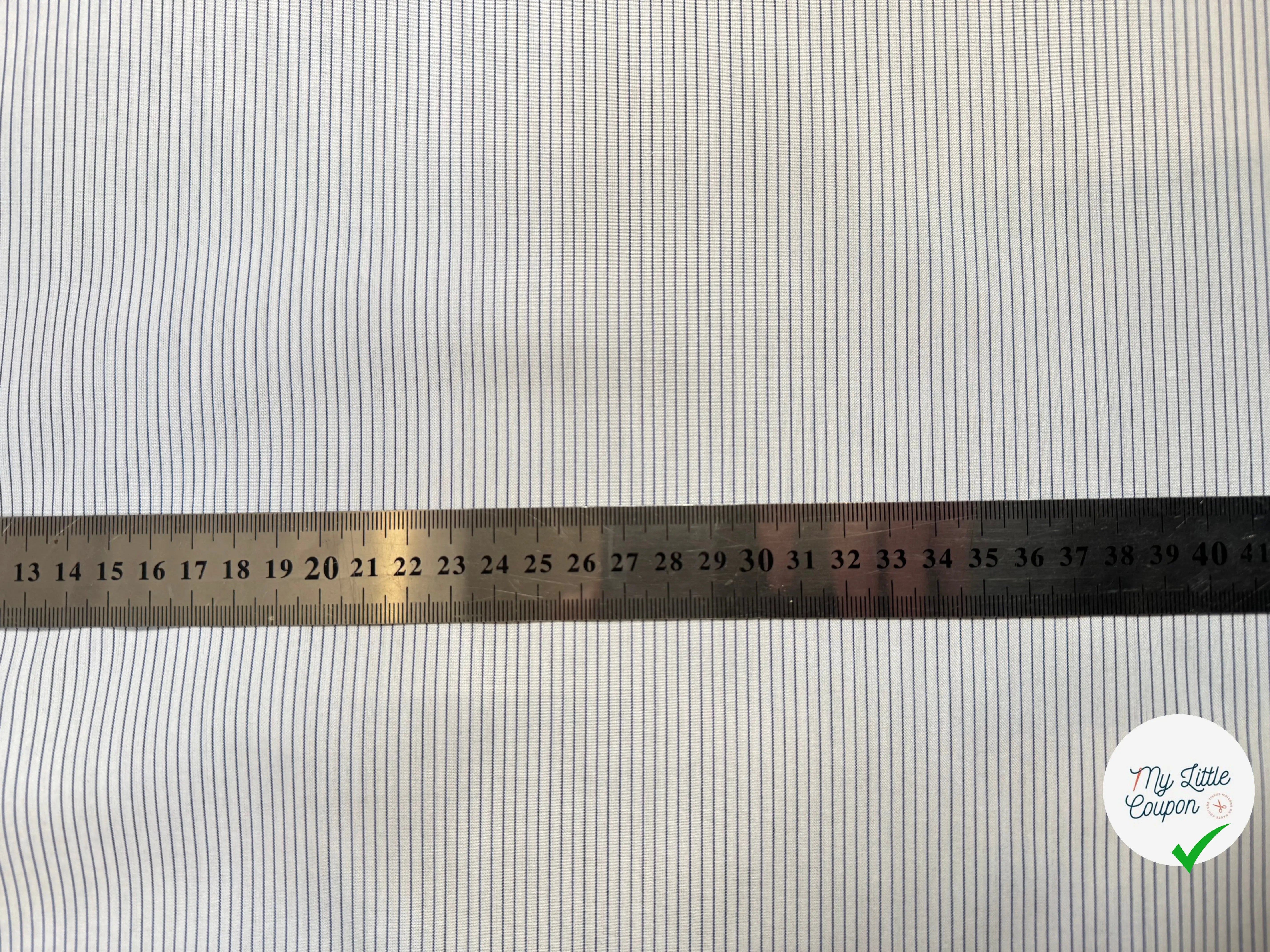 POPELINE DE COTON RAYURES BLANC ET BLEU - My Little Coupon