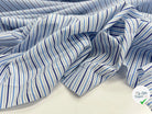 POPELINE DE COTON RAYURES BLEU ÉLÉGAMMENT - My Little Coupon - tissu - coudre