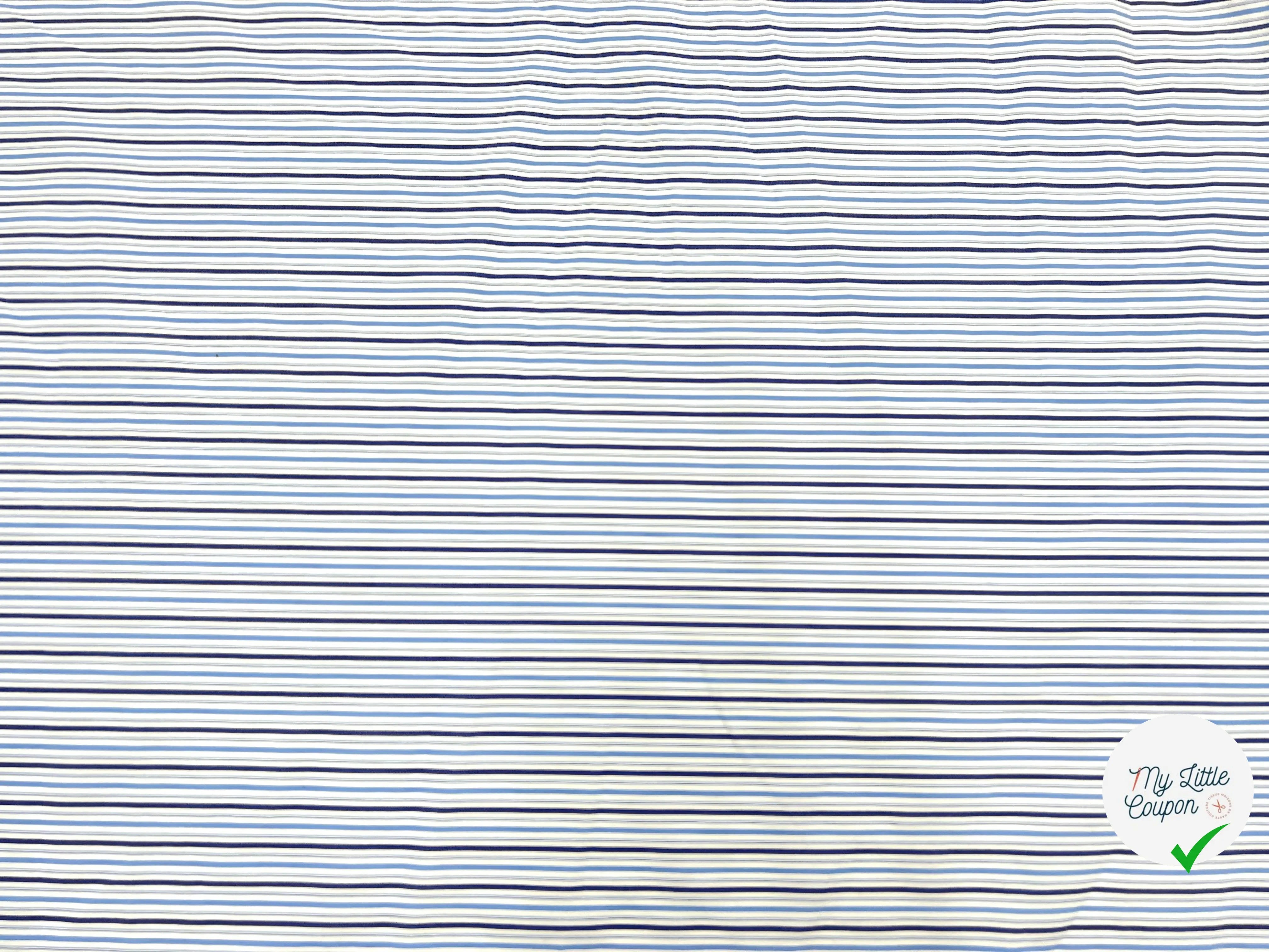 POPELINE DE COTON RAYURES BLEU ÉLÉGAMMENT - My Little Coupon - tissu - coudre