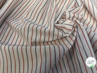 POPELINE DE COTON RAYURES BLEUES ET ROUGES PERPENDICULAIRE À LA LISIÈRE - My Little Coupon