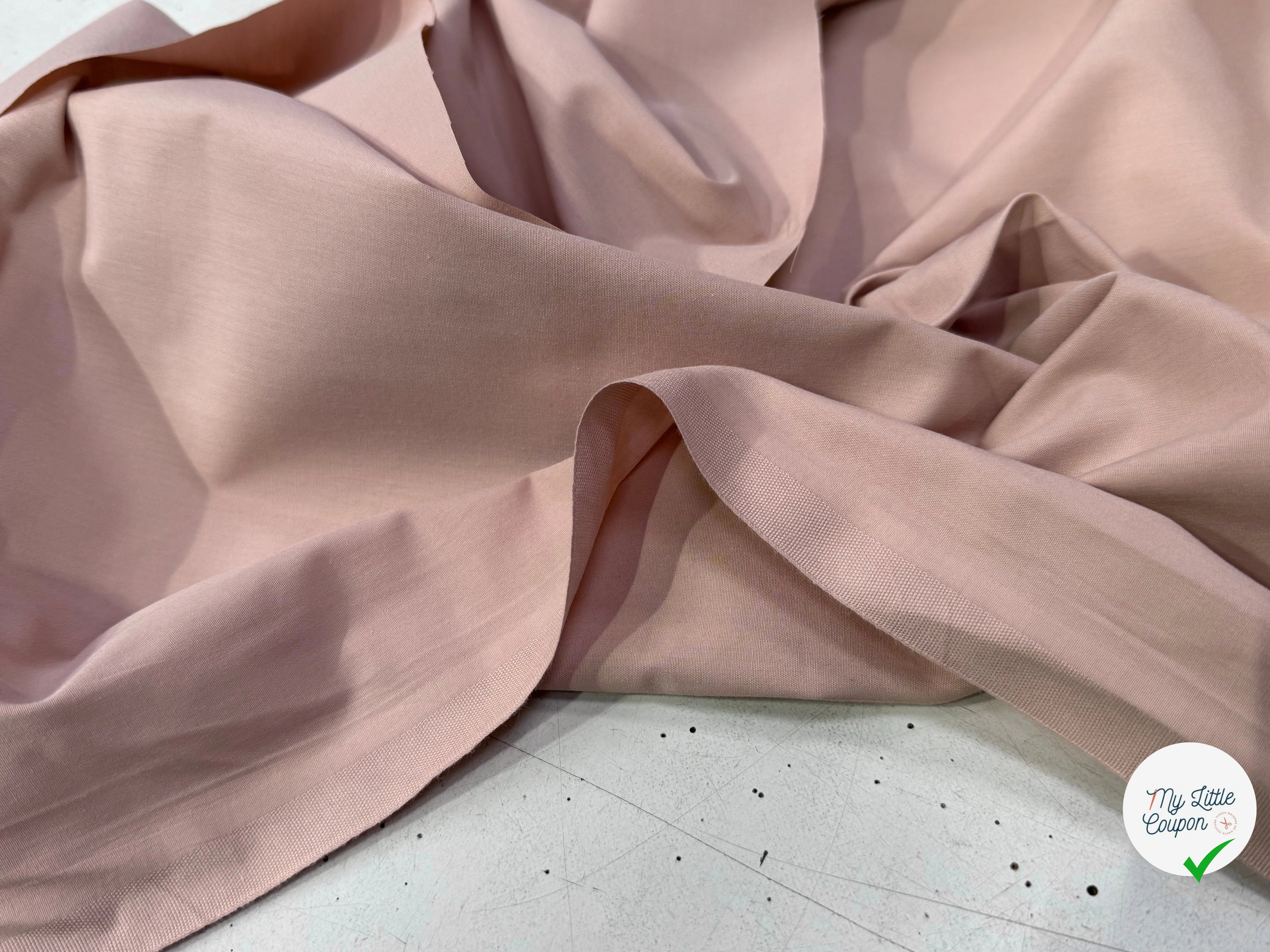 POPELINE DE COTON ROSE 150 CM - My Little Coupon