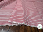 POPELINE DE COTON ROSE À RAYURES BLANCHES - My Little Coupon