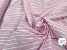 POPELINE DE COTON ROSE RAYURES BLANCHES - My Little Coupon
