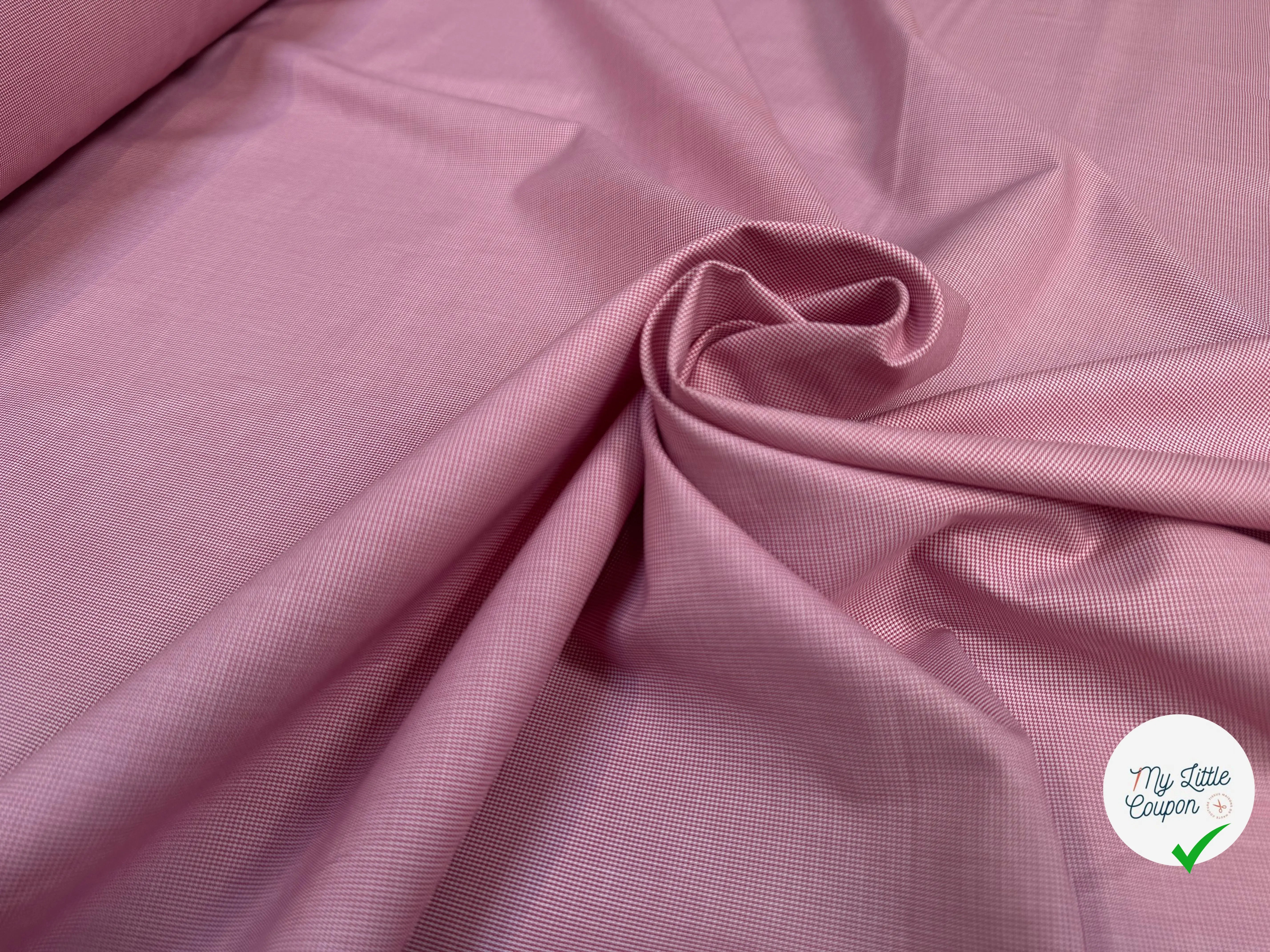 POPELINE DE COTON ROUGE ET BLANC PETITS PIEDS DE POULE - My Little Coupon